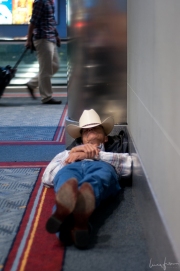 relaxing at Denver airport