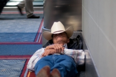 relaxing at Denver airport